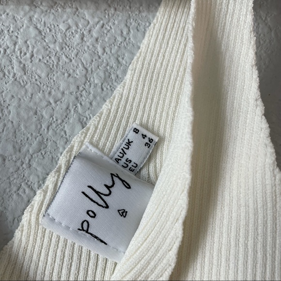 Ribbed white crop top - Picture 2 of 2